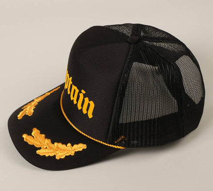 CAPTAIN Lettering Logo Foam Mesh Back Trucker Hat