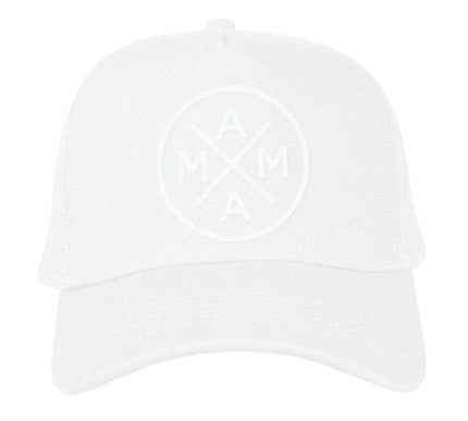Mama X™ Whiteout Premium Trucker Hat - Stitched 3D Logo