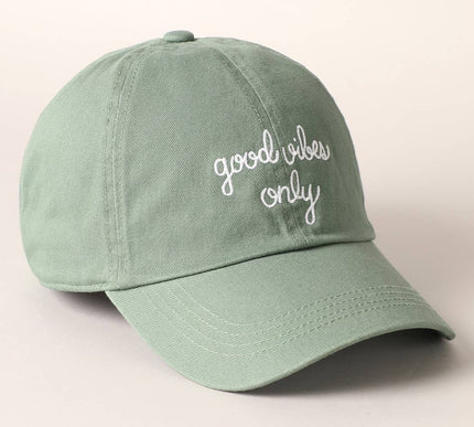 Good Vibes Only Embroidered Letters Baseball Cap