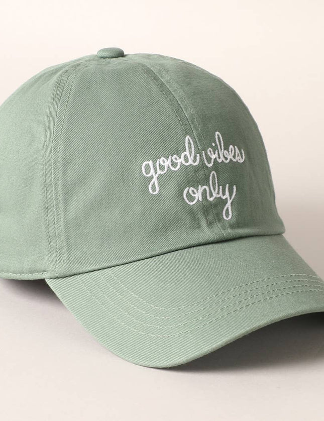 Good Vibes Only Embroidered Letters Baseball Cap