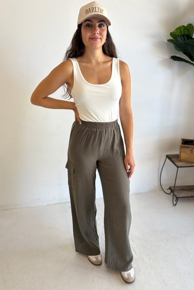 Cotton Gauze Cargo Pant