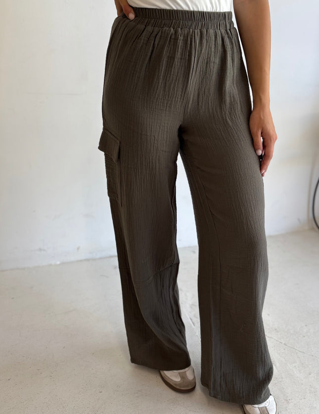 Cotton Gauze Cargo Pant