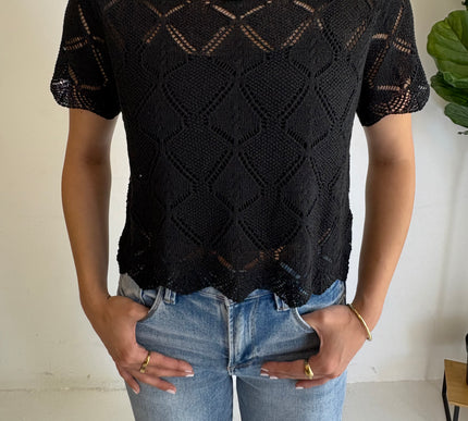 Sammy Short Sleeve Crochet Top