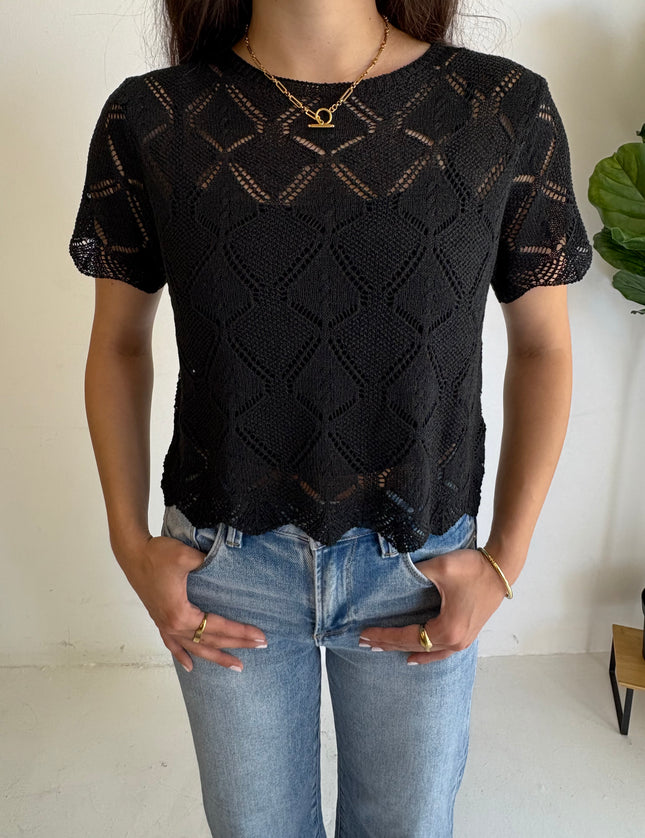 Sammy Short Sleeve Crochet Top