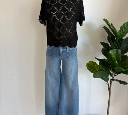 Sammy Short Sleeve Crochet Top