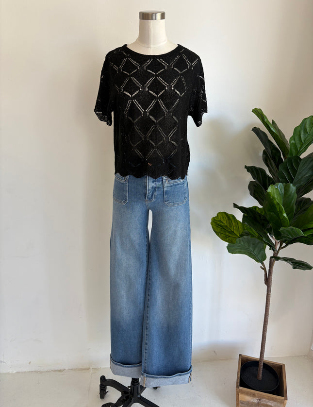 Sammy Short Sleeve Crochet Top