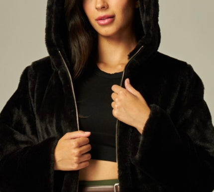 Adelle Fuzzy Hoodie Jacket