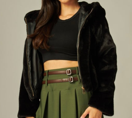 Adelle Fuzzy Hoodie Jacket