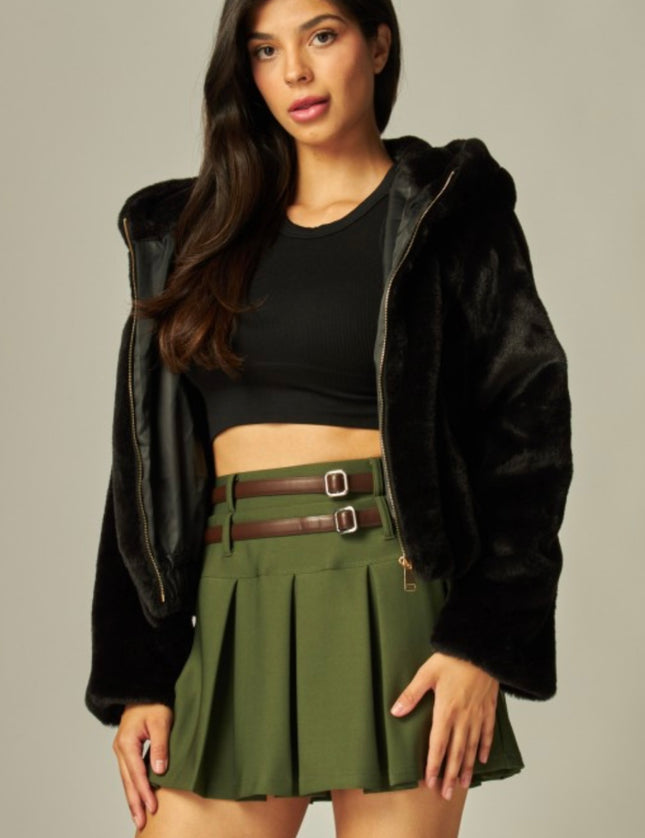 Adelle Fuzzy Hoodie Jacket