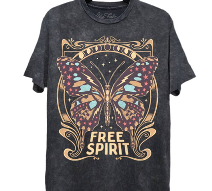 Free Spirit Butterfly Graphic Top