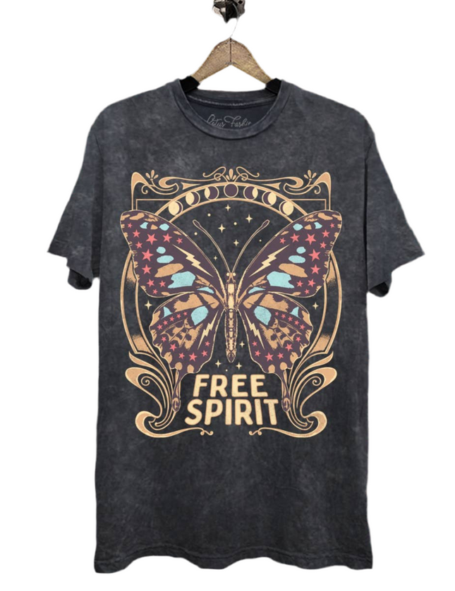 Free Spirit Butterfly Graphic Top