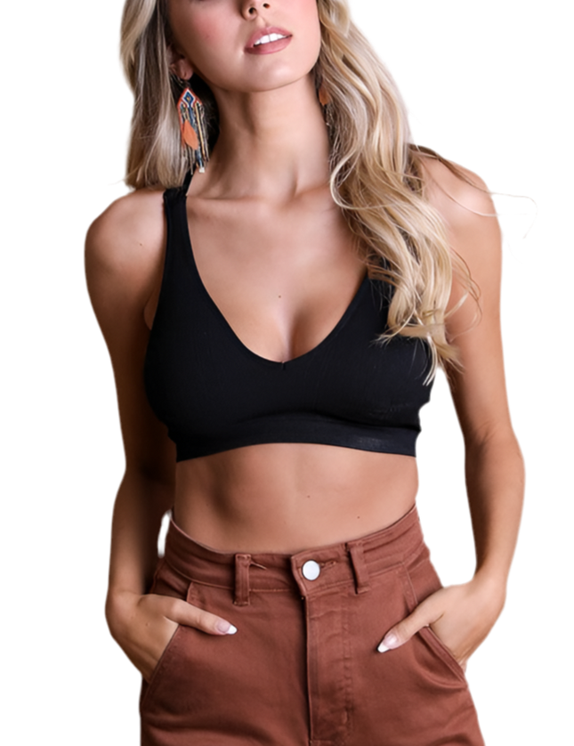 Seamless Front Lace Racerback Bralette