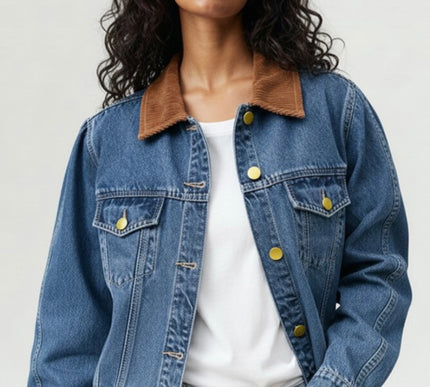 Corduroy Collared Jean Jacket