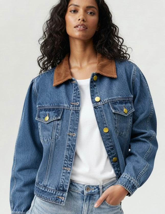 Corduroy Collared Jean Jacket