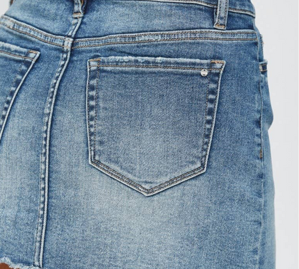 Maeve Mid Rise Denim Skirt