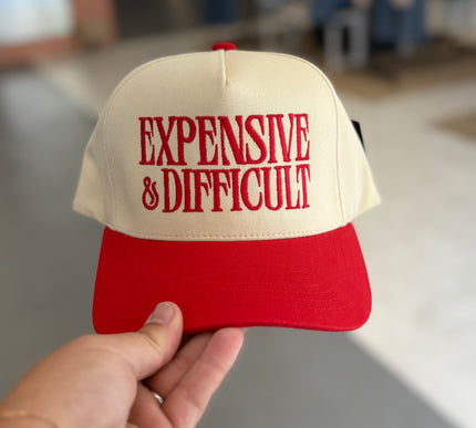Expensive and Difficult  Embroidered Trucker Hat