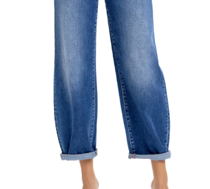 Lena Barrel Risen Jeans- Dark Wash