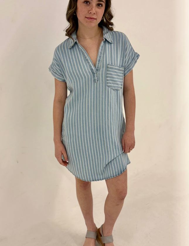 Lana Striped Chambray Dress