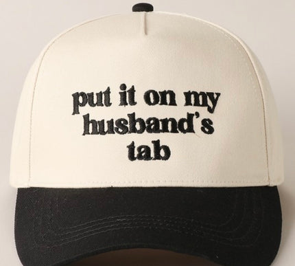 Embroidered Hat- Put it on my husbands tab-Black