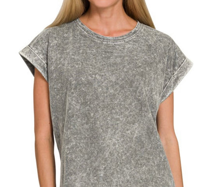 Free Comfort Acid Washed Tee Grey