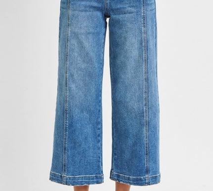 High Rise Crop Front Seam Risen Jeans