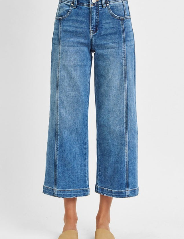 High Rise Crop Front Seam Risen Jeans