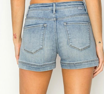 Risen High Rise Pocket Jean Shorts-Light