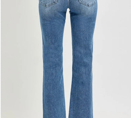 Risen denim. High Rise cropped raw hem jeans with tummy control. Best Jeans for moms over 40
Style # RDP5903