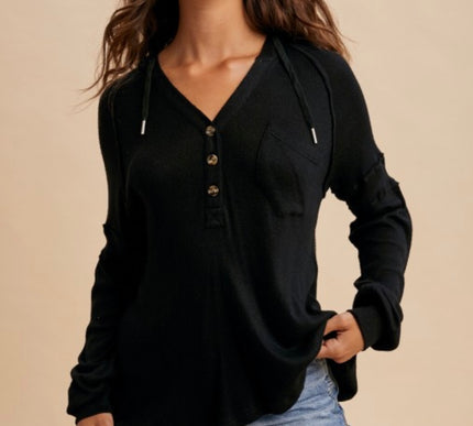 Hoodie Long Sleeve Henley