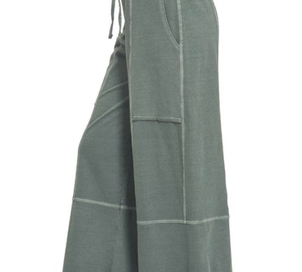 Kayliegh Washed Exposed Seam Wide Leg Pant