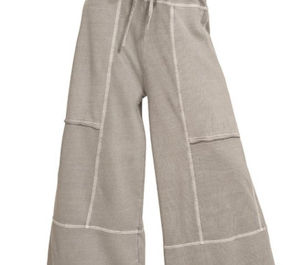 Kayliegh Washed Exposed Seam Wide Leg Pant