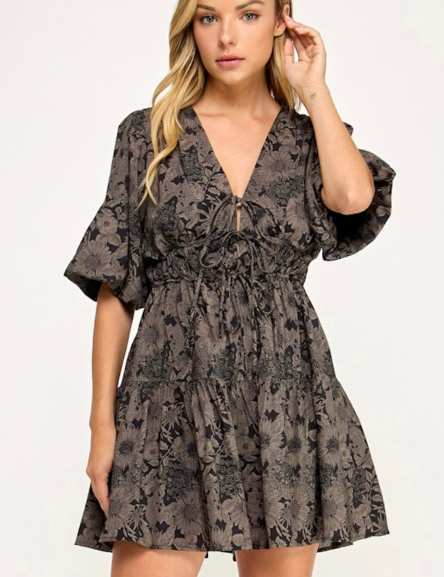 Madison Tie Front Floral Dress