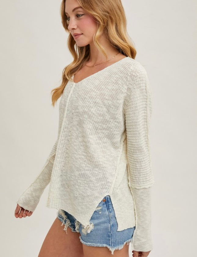 Madison V-Neck Lightweight Sweater