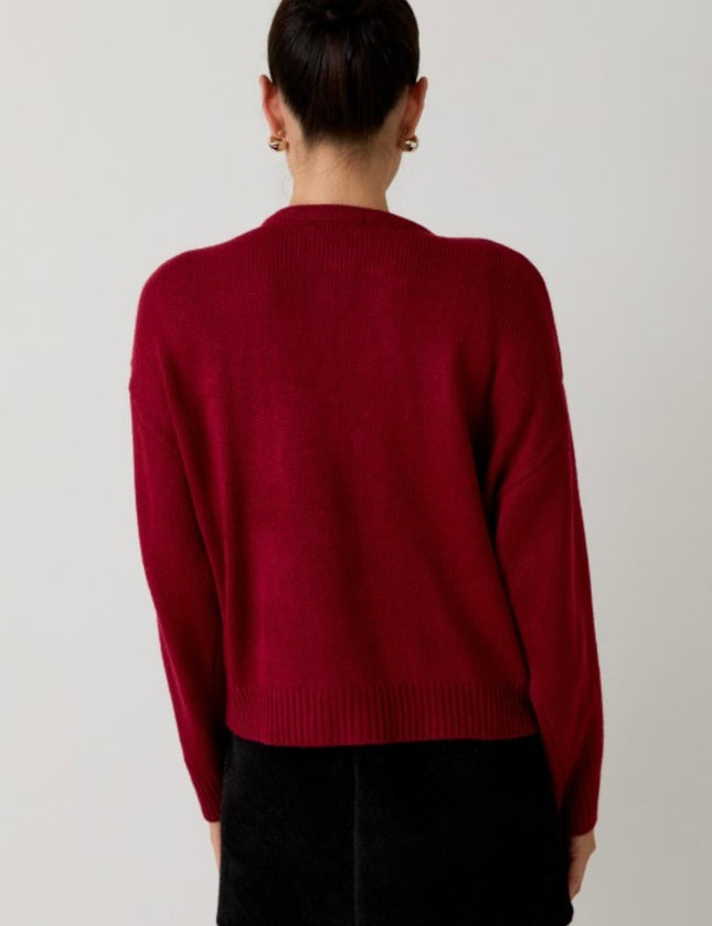 Merriest Berry Tie Pocket Cardigan