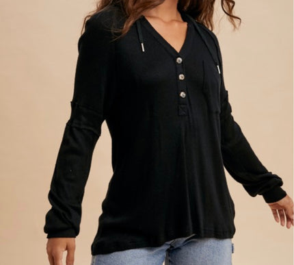 Hoodie Long Sleeve Henley