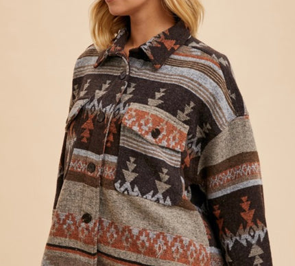 Aztec Print Shacket