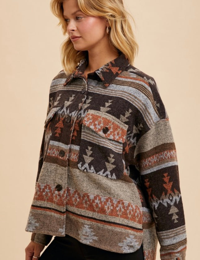 Aztec Print Shacket