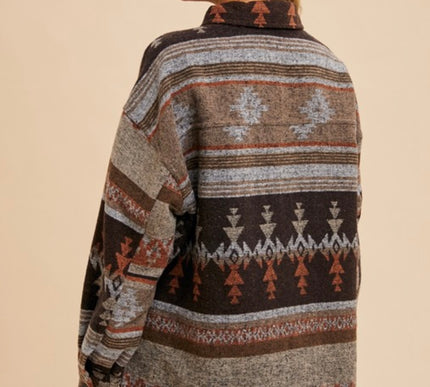 Aztec Print Shacket