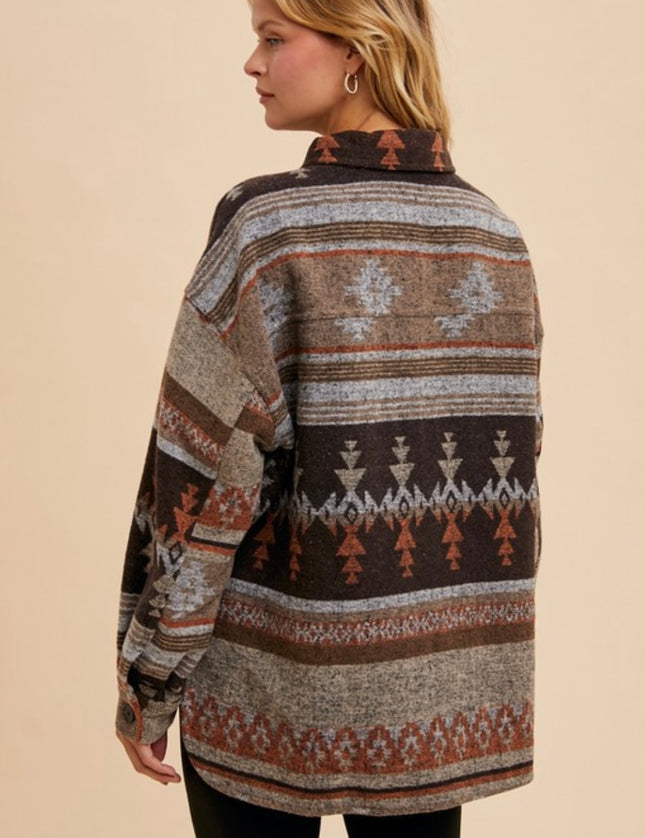 Aztec Print Shacket