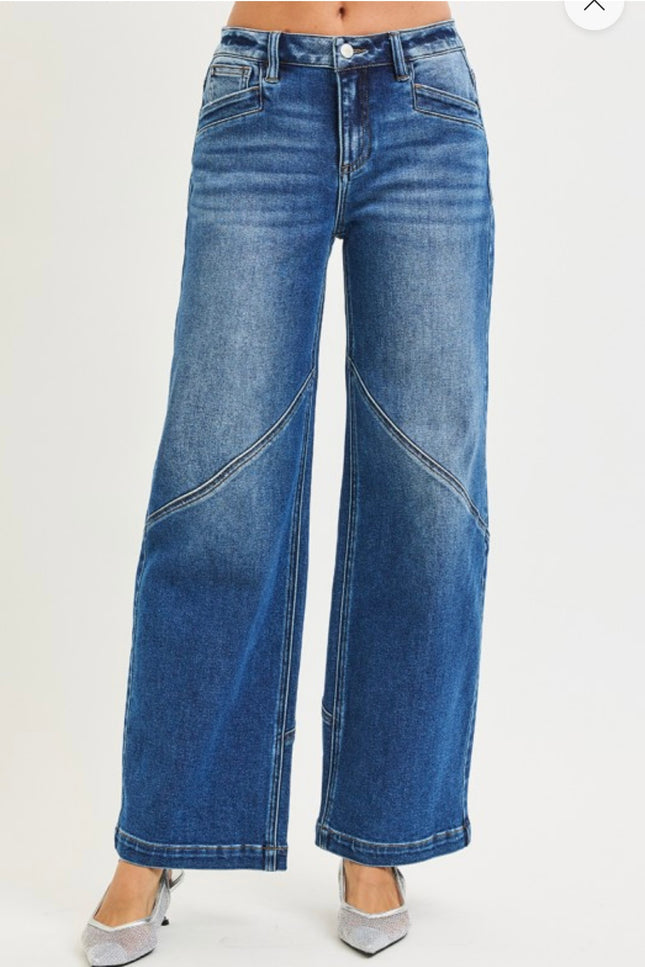 Wide Leg Seam Detail RISEN Jeans