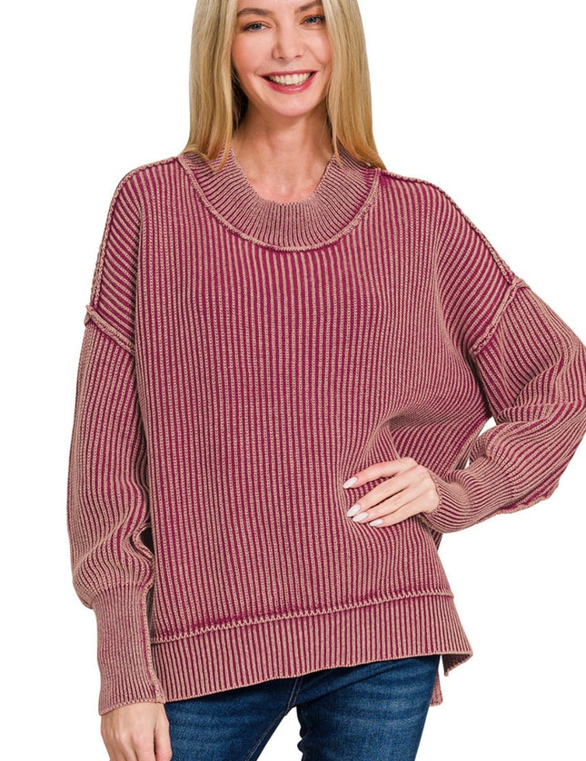 Raya Ribbed Oversized Side Slit Sweater