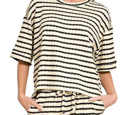 Striped Short Sleeve Tee & Short Set