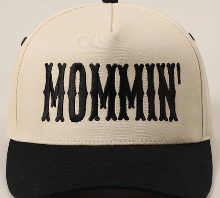 MOMMIN' Letter Embroidery Two-Tone Trucker Hat