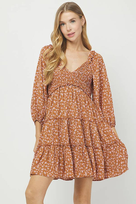 Autumn Love Long sleeve tiered dress