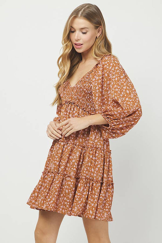 Autumn Love Long sleeve tiered dress