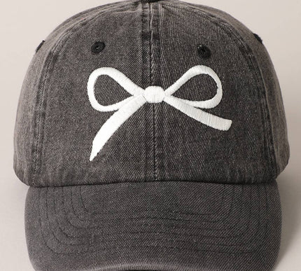 Trendy Bow Embroidered Baseball Cap