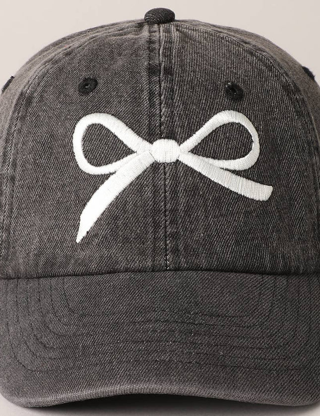 Trendy Bow Embroidered Baseball Cap