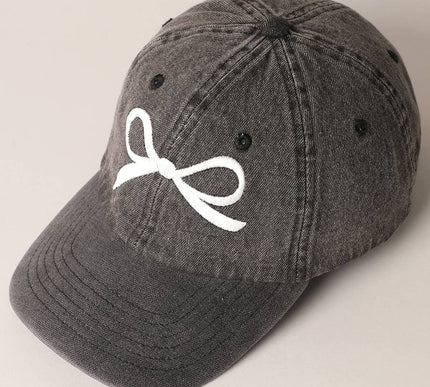 Trendy Bow Embroidered Baseball Cap