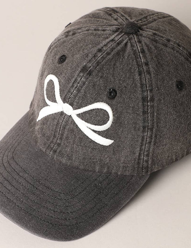 Trendy Bow Embroidered Baseball Cap