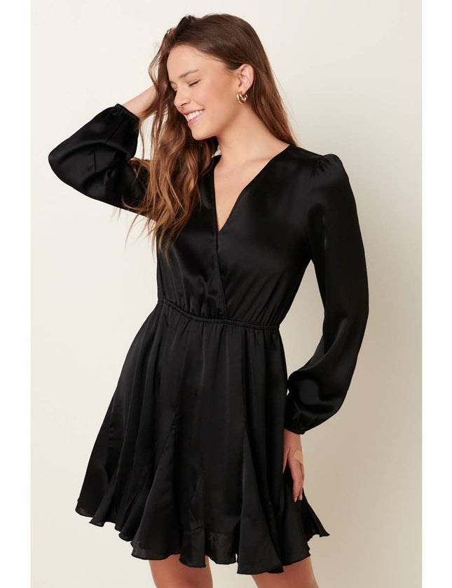 Little Black Pleated Skirt Dress